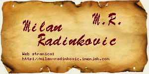 Milan Radinković vizit kartica